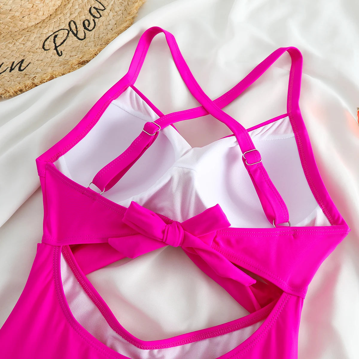 Sexy Hollow Cross Sling Swimwear Color Matching Backless