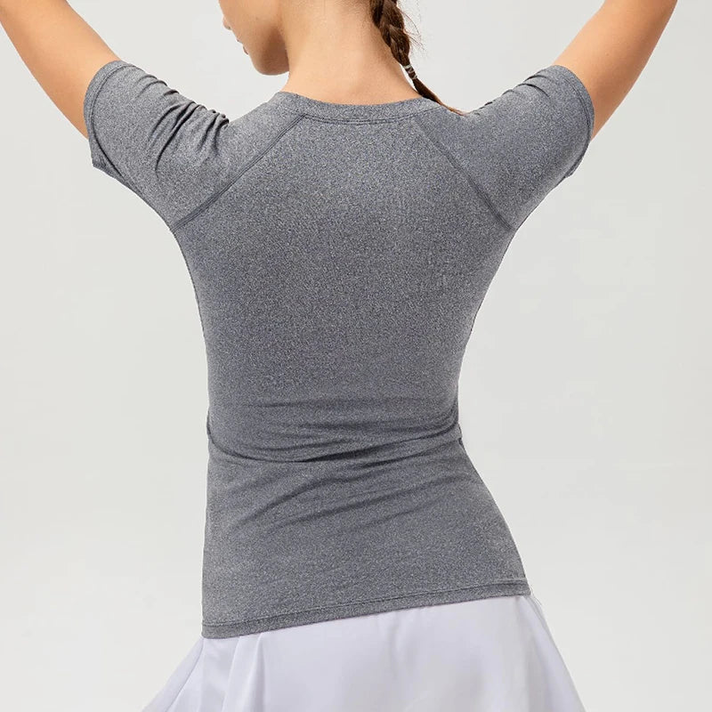 Women's Compression Shirt Short Sleeve Athletic Yoga Running