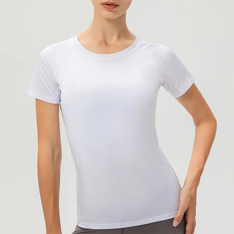 Women's Compression Shirt Short Sleeve Athletic Yoga Running