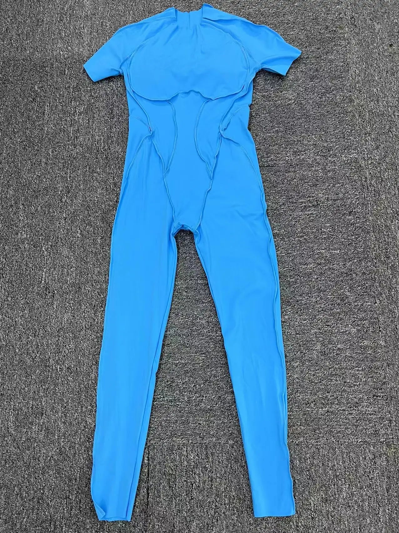 Women's One-Piece Suit Zipper Short Sleeve Gym Push