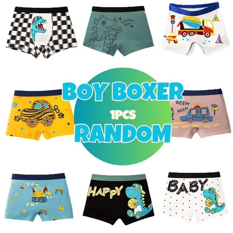 Multipack Cotton Boy Boxer Brief Fun Excavator Pattern
