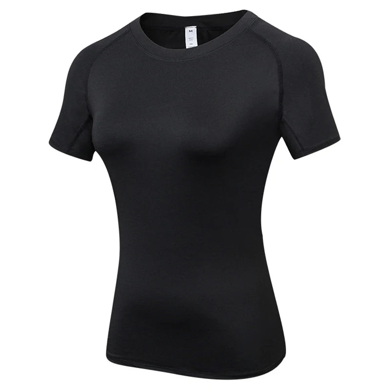 Women's Compression Shirt Short Sleeve Athletic Yoga Running