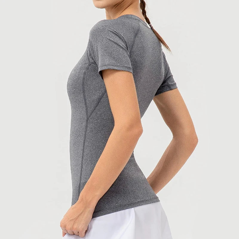 Women's Compression Shirt Short Sleeve Athletic Yoga Running