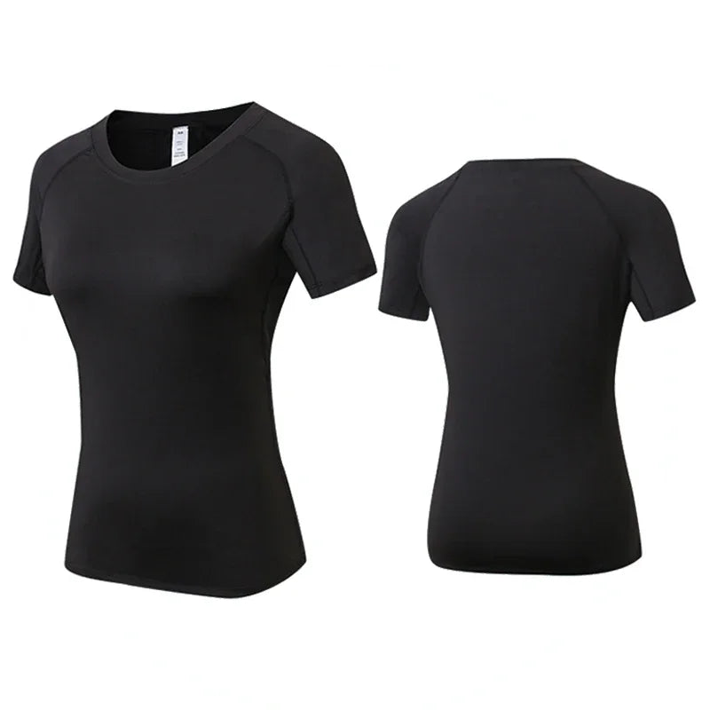 Women's Compression Shirt Short Sleeve Athletic Yoga Running