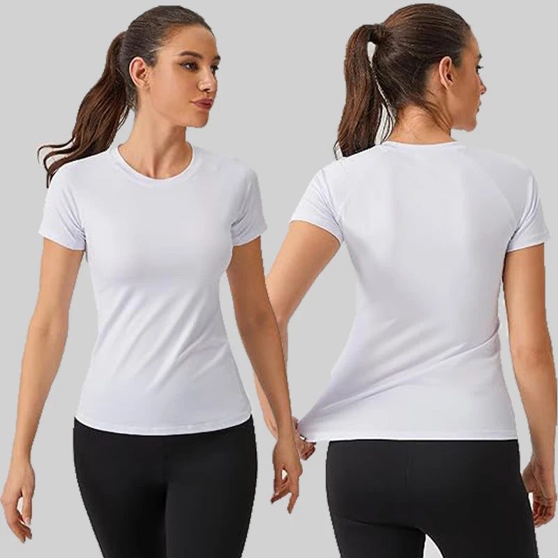 Women's Compression Shirt Short Sleeve Athletic Yoga Running