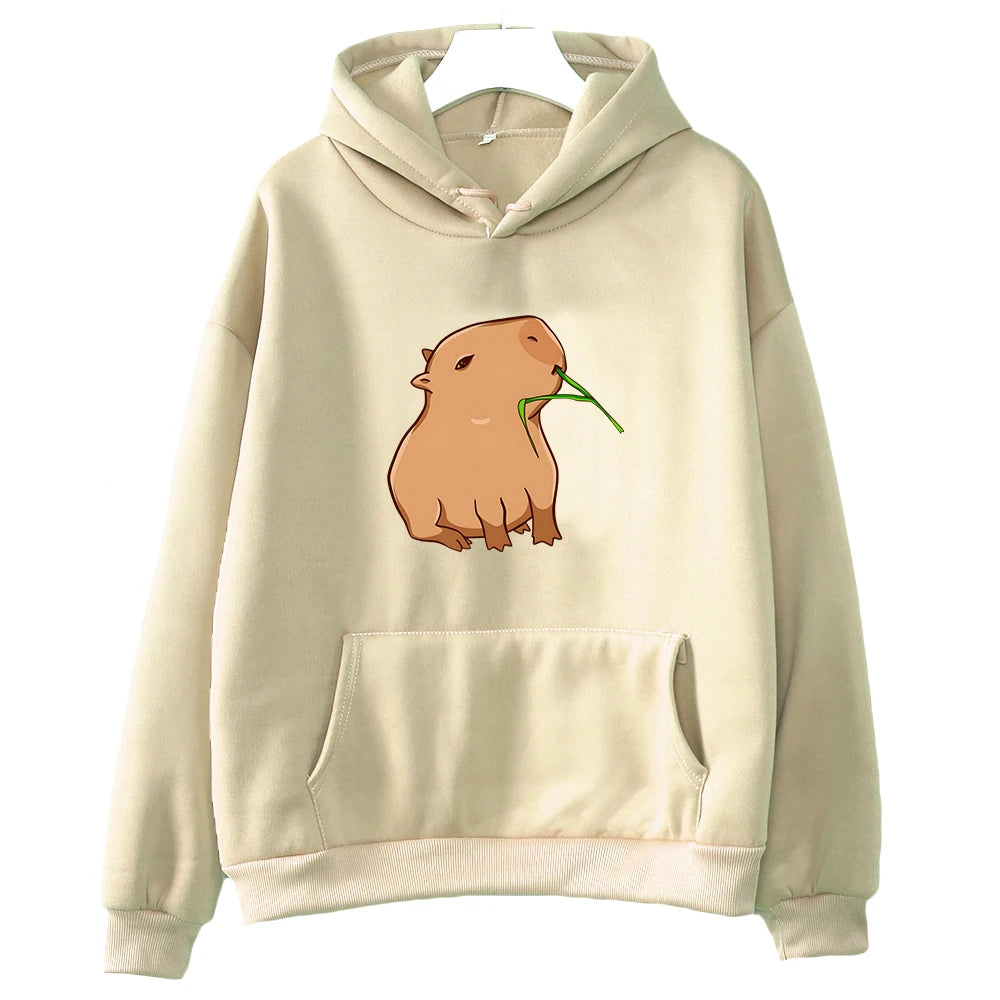 Funny Capybara Print Hoodie Women/Men Kawaii Cartoon Tops