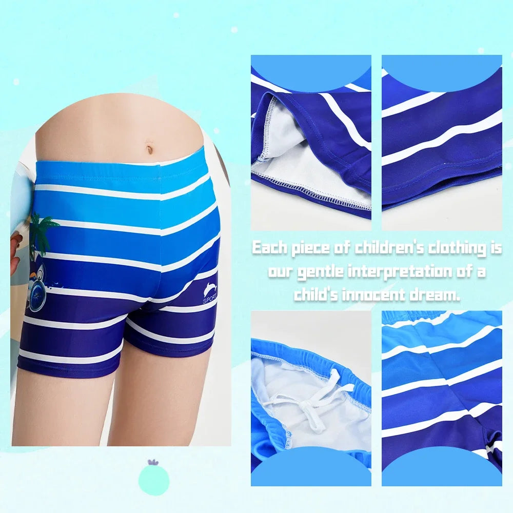 1pc Boys Summer Swim Trunks Kids Cartoon Shark