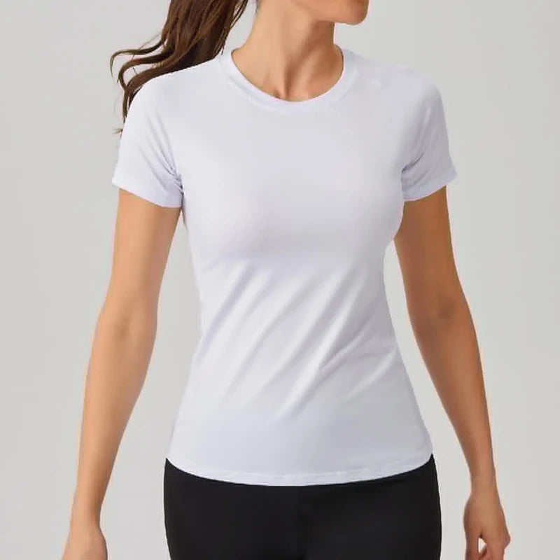 Women's Compression Shirt Short Sleeve Athletic Yoga Running