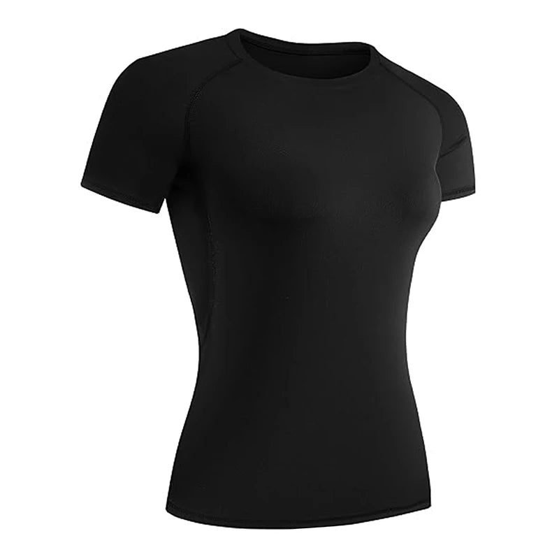 Women's Compression Shirt Short Sleeve Athletic Yoga Running