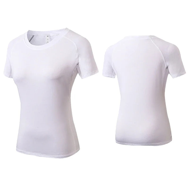 Women's Compression Shirt Short Sleeve Athletic Yoga Running