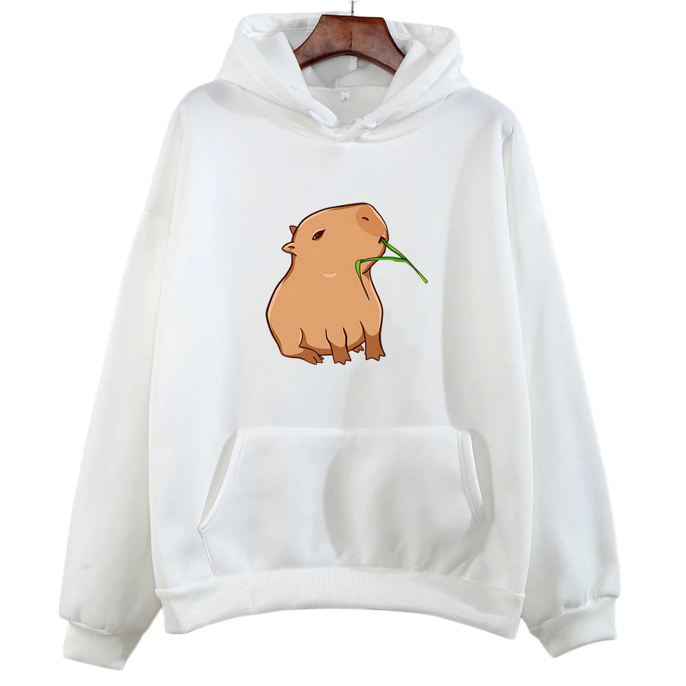 Funny Capybara Print Hoodie Women/Men Kawaii Cartoon Tops