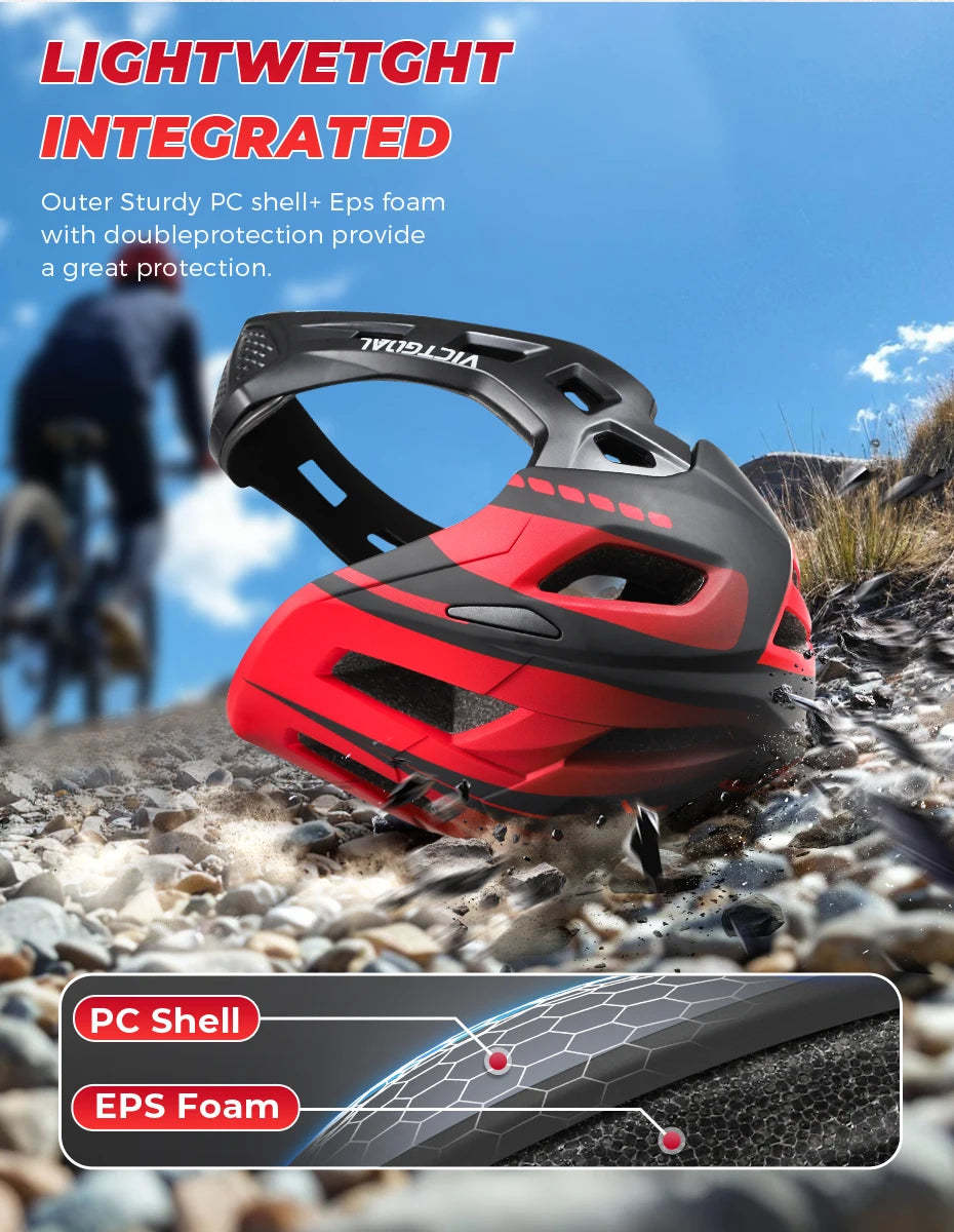 VICTGOAL Kids Detachable Full Face Bicycle Helmet Child