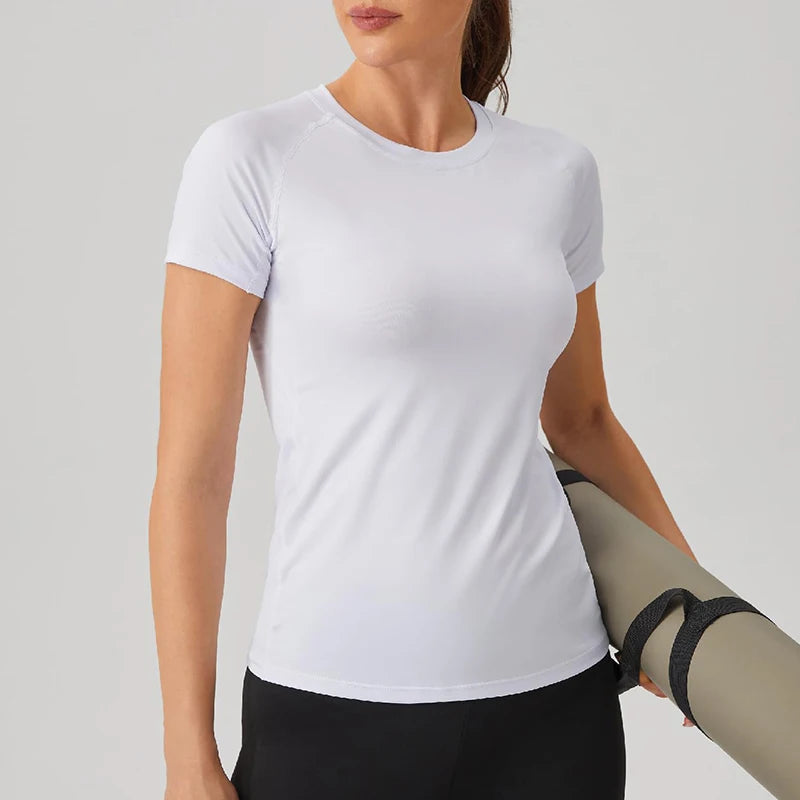Women's Compression Shirt Short Sleeve Athletic Yoga Running