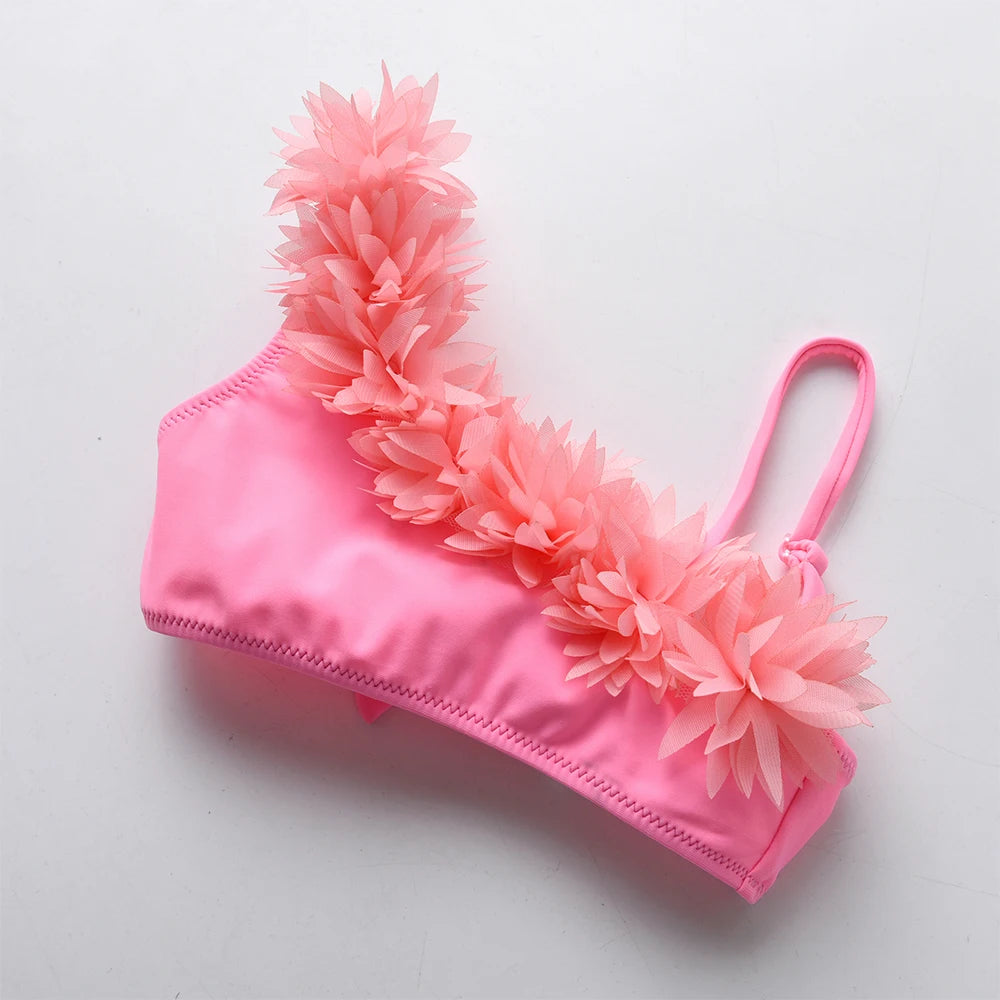 DXTON Girls Bikinis Sets Kids Ruffle Tops Shorts