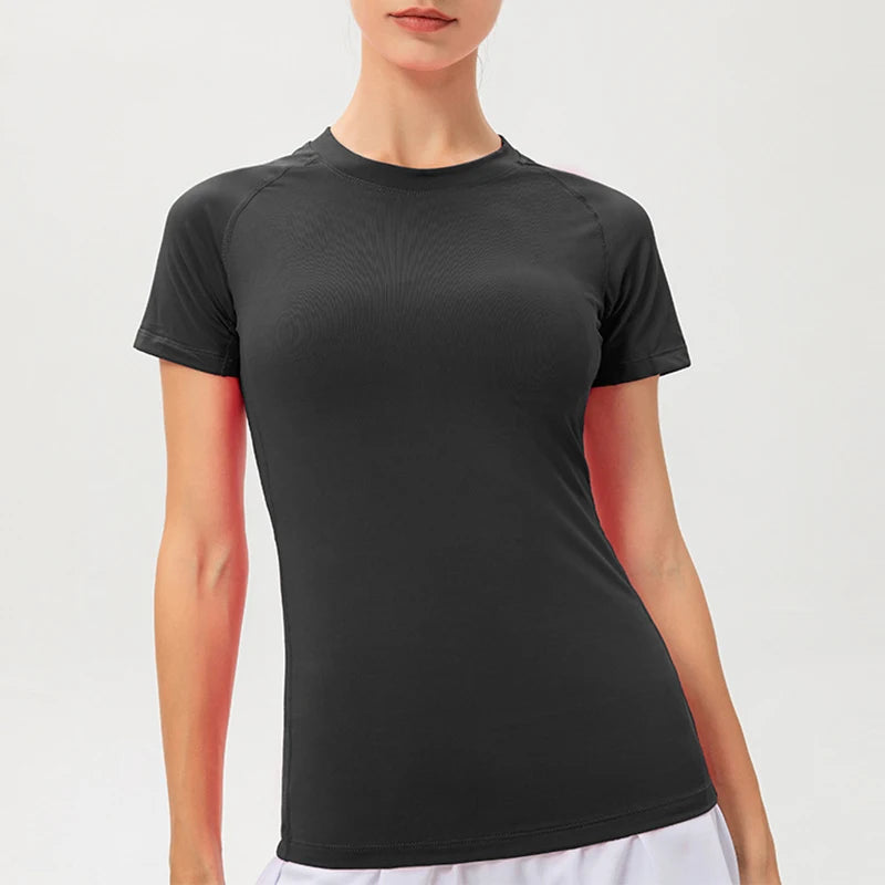 Women's Compression Shirt Short Sleeve Athletic Yoga Running