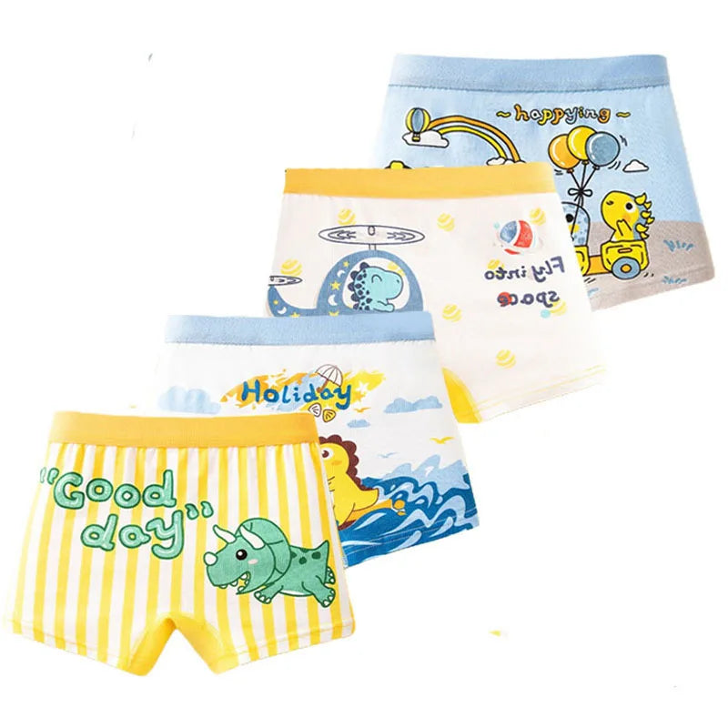 Multipack Cotton Boy Boxer Brief Fun Excavator Pattern