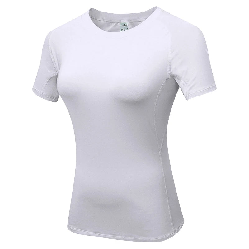 Women's Compression Shirt Short Sleeve Athletic Yoga Running