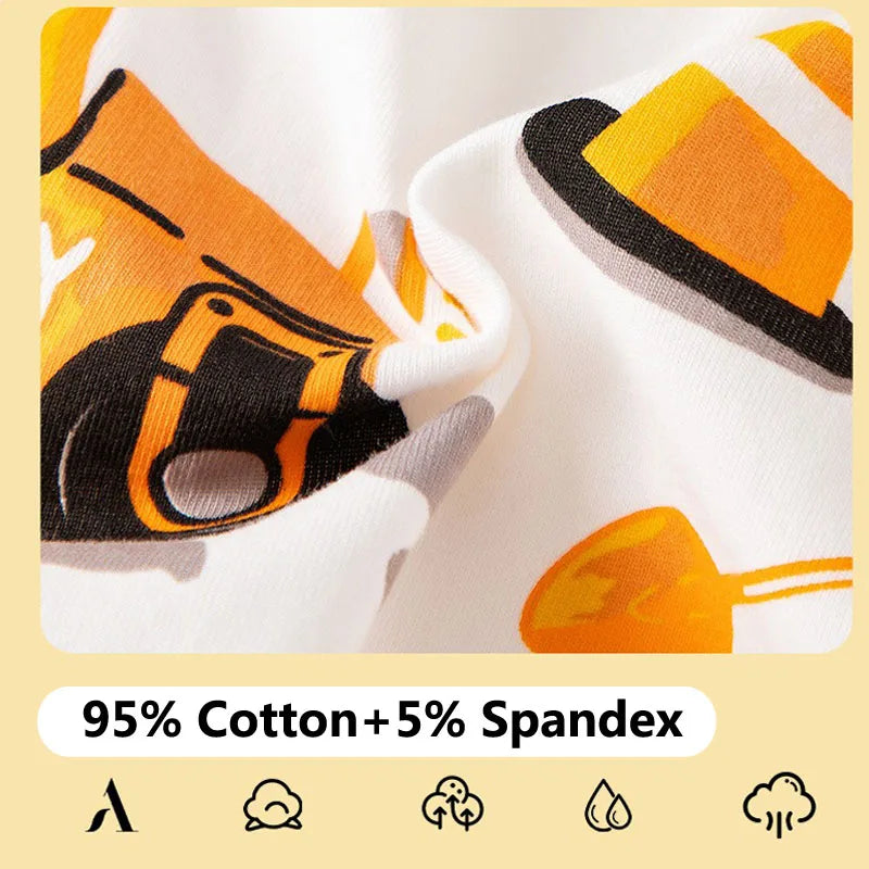 Multipack Cotton Boy Boxer Brief Fun Excavator Pattern