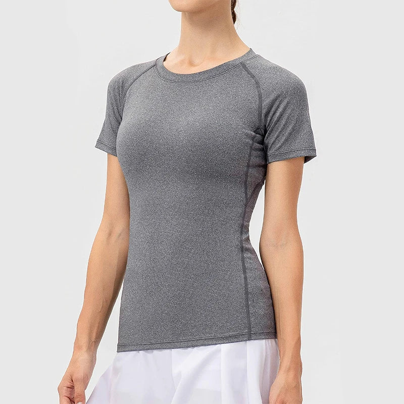 Women's Compression Shirt Short Sleeve Athletic Yoga Running