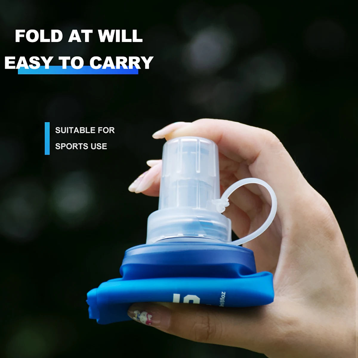 WRELS Folding Water Bottle TPU BPA-Free Collapsible Soft