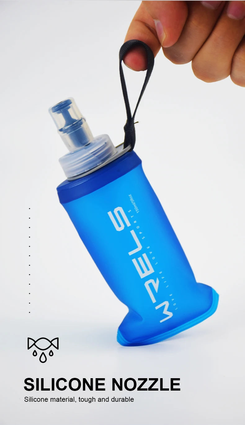 WRELS Folding Water Bottle TPU BPA-Free Collapsible Soft