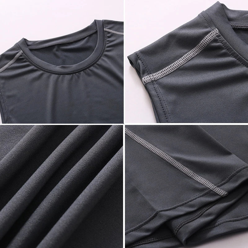 Men Quick Dry Running T-Shirts Compression Sleeveless Quick-drying