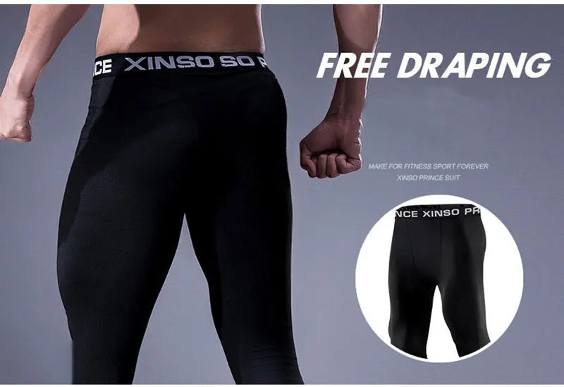 Men's Quick-Dry Compression Gym Leggings, image 9 of 13