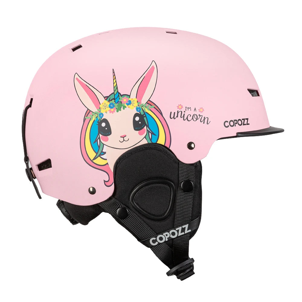 COPOZZ New Ski helmet Cartoons Half-covered Anti-impact Safety