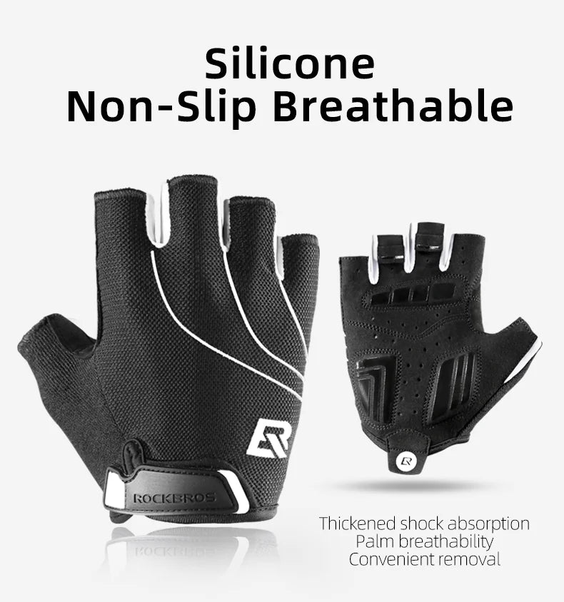 ROCKBROS Cycling Gloves Half Finger Shockproof Wear Resistant