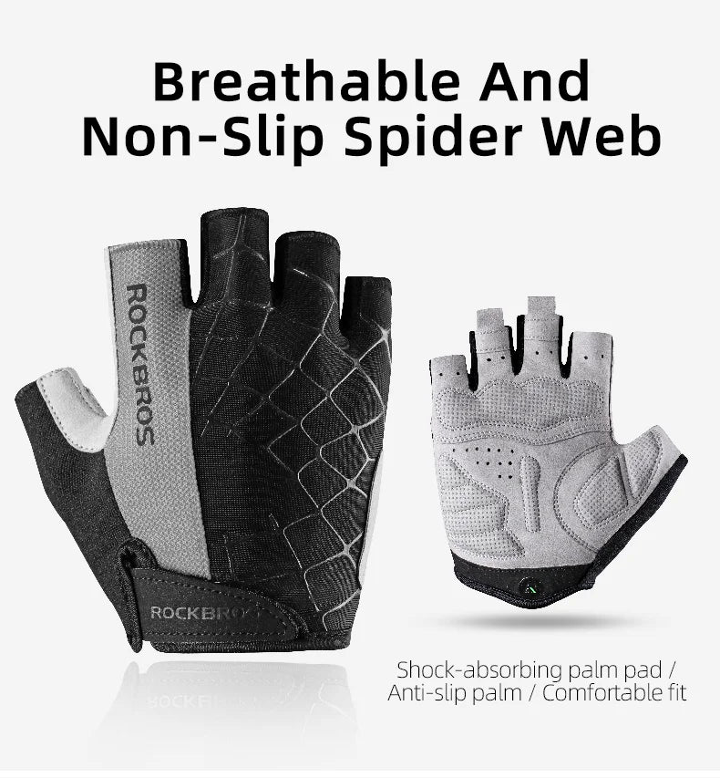 ROCKBROS Cycling Gloves Half Finger Shockproof Wear Resistant