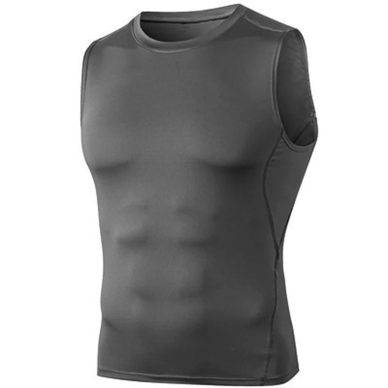 Men Quick Dry Running T-Shirts Compression Sleeveless Quick-drying
