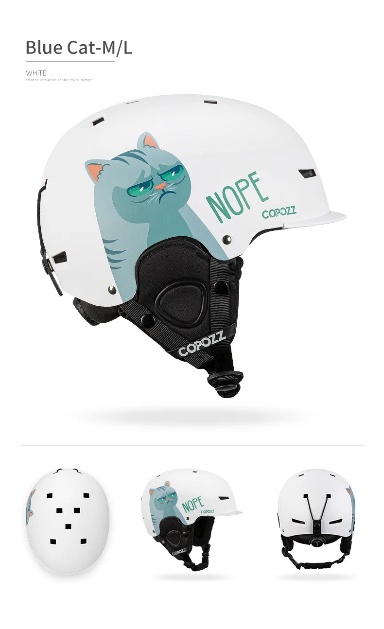 COPOZZ New Ski helmet Cartoons Half-covered Anti-impact Safety