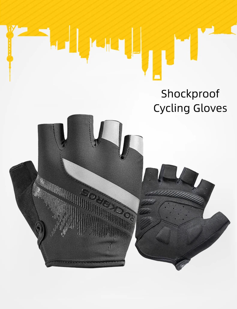 ROCKBROS Cycling Gloves Half Finger Shockproof Wear Resistant
