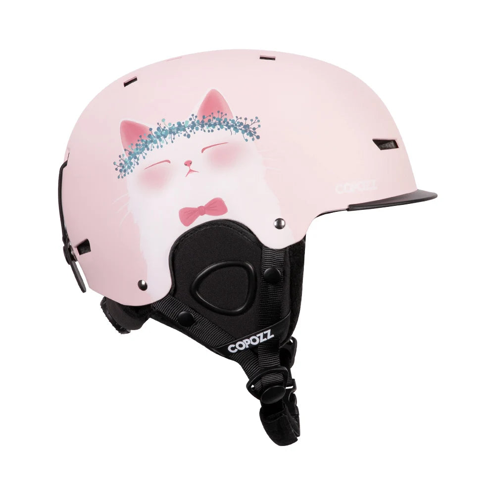 COPOZZ New Ski helmet Cartoons Half-covered Anti-impact Safety