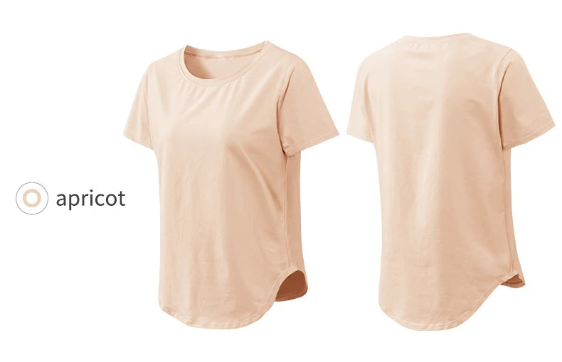 Women Yoga Top Solid Short Sleeve Sport T-Shirt