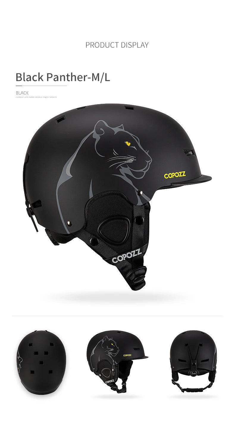 COPOZZ New Ski helmet Cartoons Half-covered Anti-impact Safety