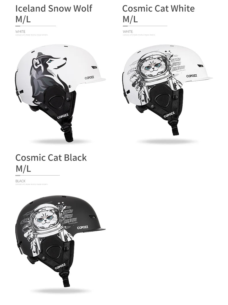 COPOZZ New Ski helmet Cartoons Half-covered Anti-impact Safety