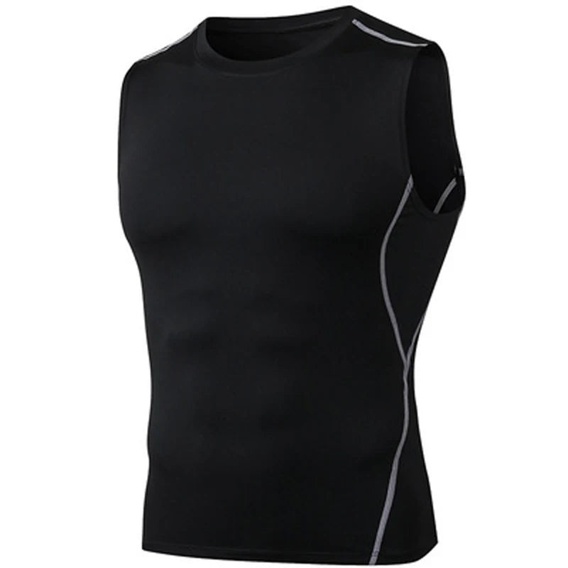 Men Quick Dry Running T-Shirts Compression Sleeveless Quick-drying