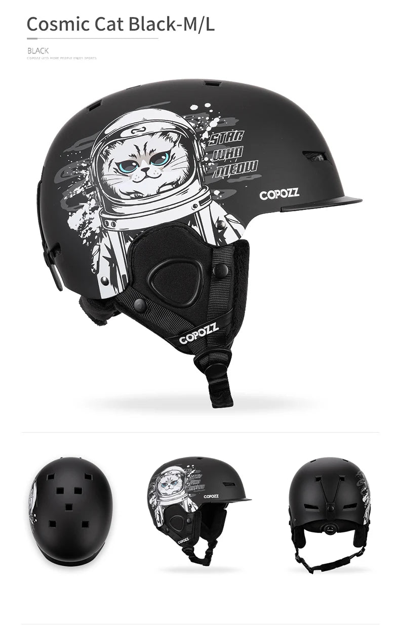 COPOZZ New Ski helmet Cartoons Half-covered Anti-impact Safety