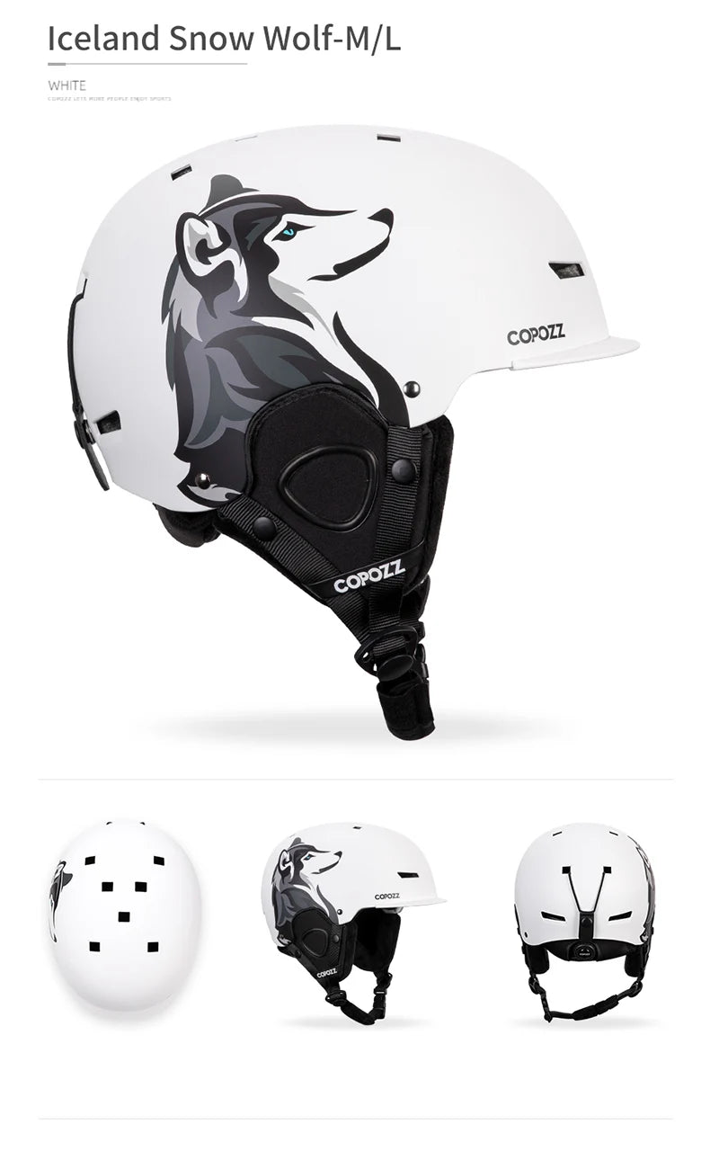 COPOZZ New Ski helmet Cartoons Half-covered Anti-impact Safety