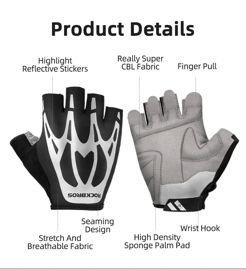 ROCKBROS Half-Finger Padded Cycling Gloves