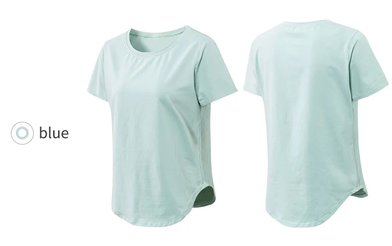 Women Yoga Top Solid Short Sleeve Sport T-Shirt