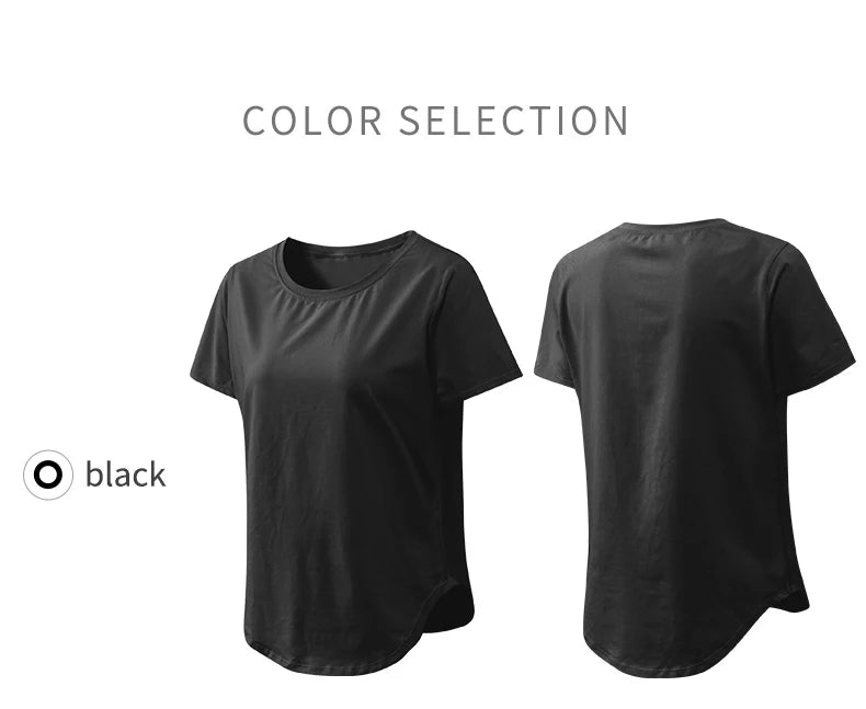 Women Yoga Top Solid Short Sleeve Sport T-Shirt