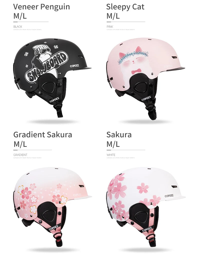 COPOZZ New Ski helmet Cartoons Half-covered Anti-impact Safety