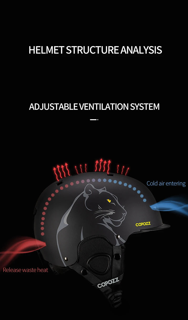 COPOZZ New Ski helmet Cartoons Half-covered Anti-impact Safety