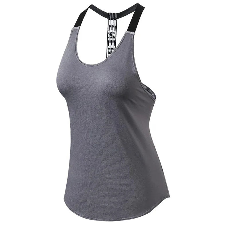2024 Gym Tops Women's Sports Top Letter Backless