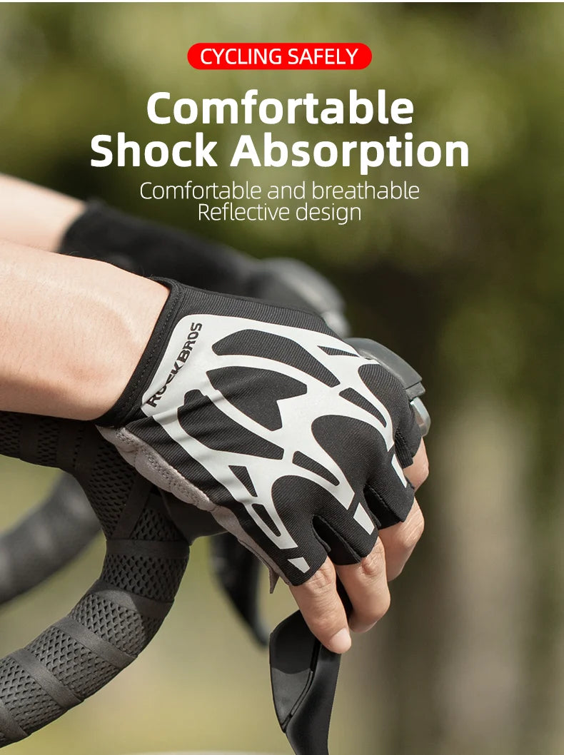 ROCKBROS Cycling Gloves Half Finger Shockproof Wear Resistant