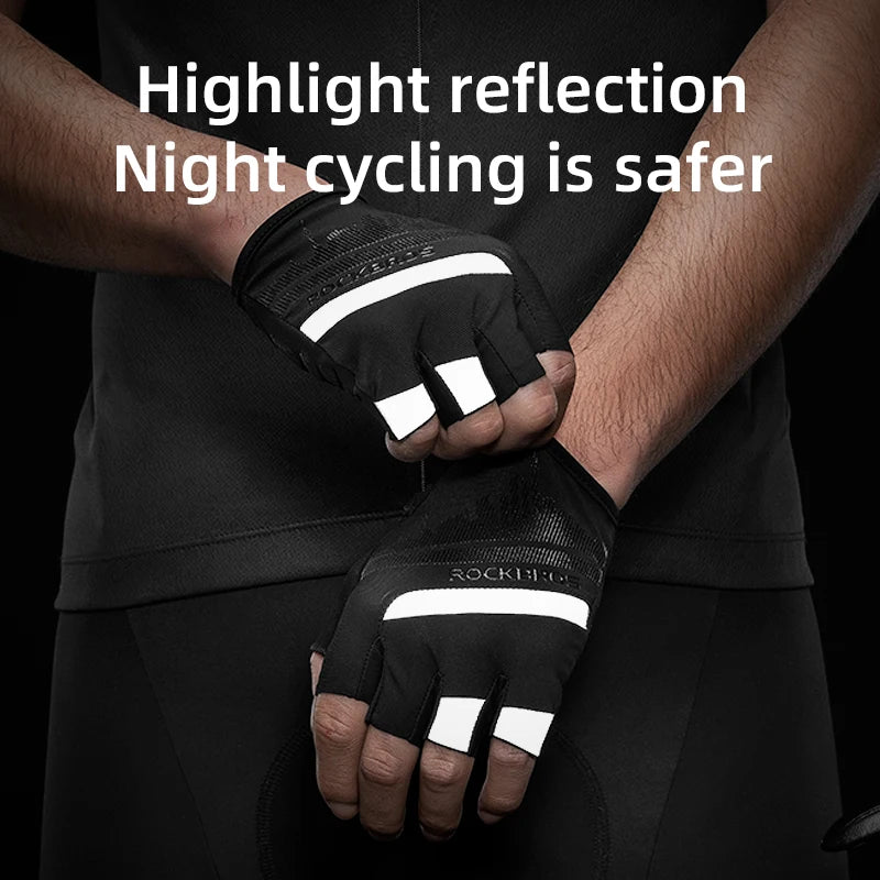 ROCKBROS Cycling Gloves Half Finger Shockproof Wear Resistant
