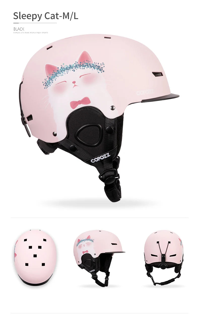 COPOZZ New Ski helmet Cartoons Half-covered Anti-impact Safety