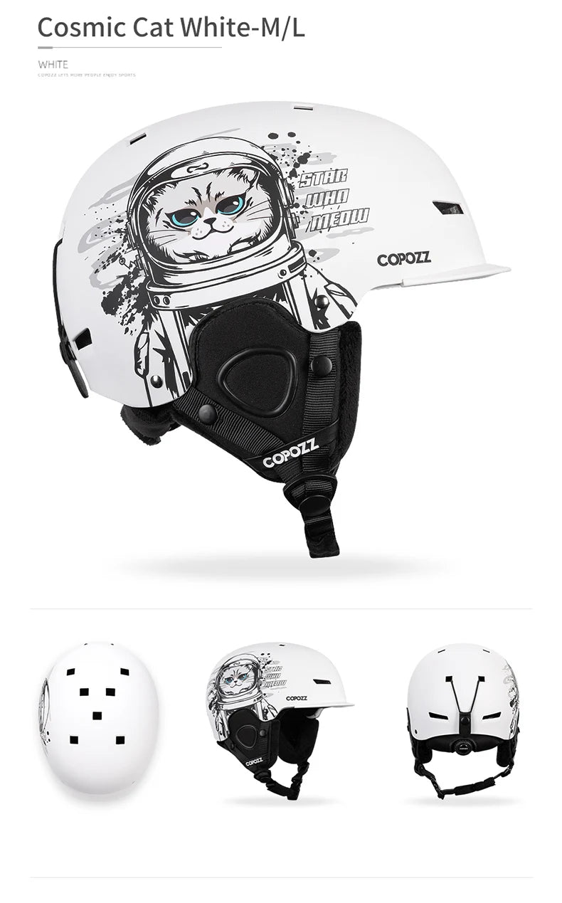 COPOZZ New Ski helmet Cartoons Half-covered Anti-impact Safety